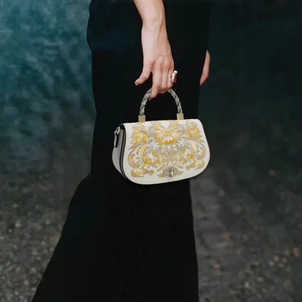 Women's Handbag with Light-colored Phoenix Flower Embroidery - Image 10