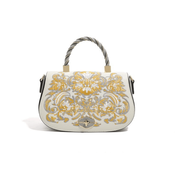 Women's Handbag with Light-colored Phoenix Flower Embroidery - Image 5