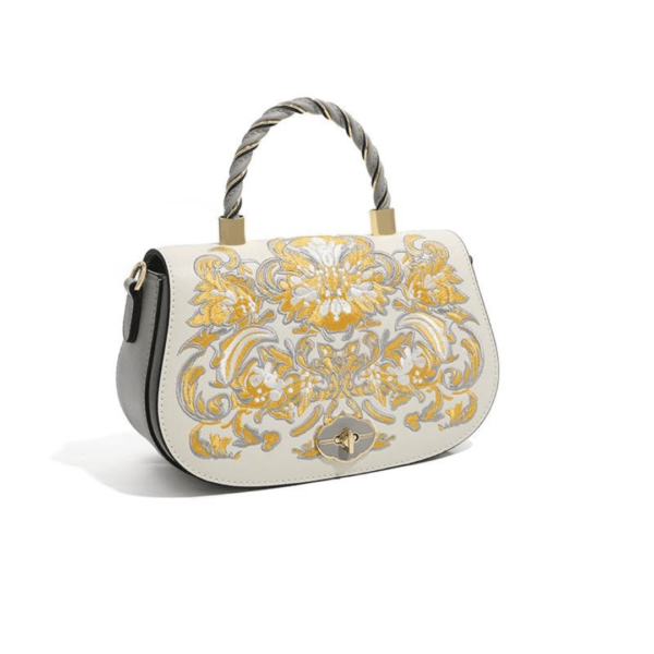 Women's Handbag with Light-colored Phoenix Flower Embroidery - Image 6