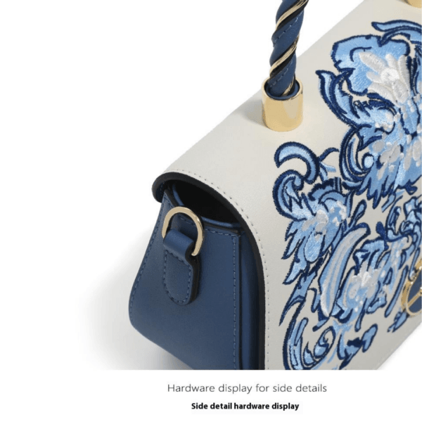 Women's Handbag with Light-colored Phoenix Flower Embroidery - Image 7