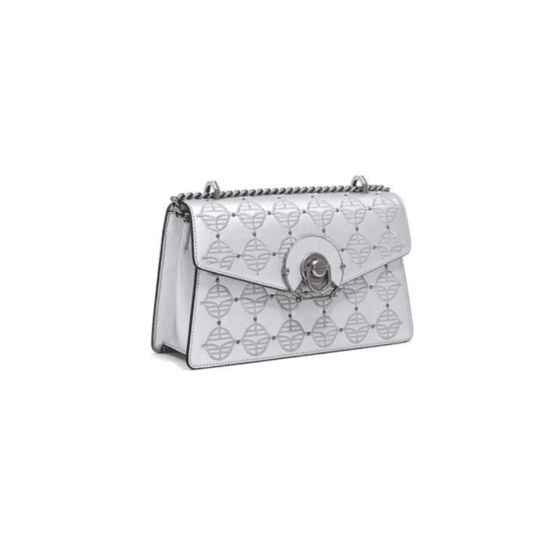 Women's Shoulder Bag with Silver Lucky Chain Embroidery - Image 4