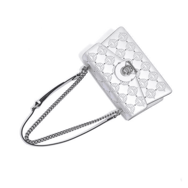 Women's Shoulder Bag with Silver Lucky Chain Embroidery - Image 7