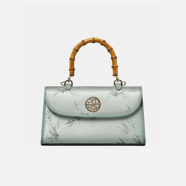 Light Green Bamboo Pattern Handbag - Image 3