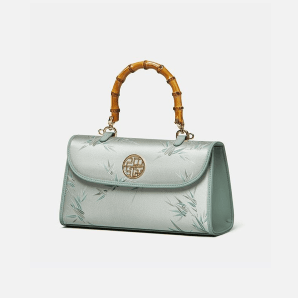 Light Green Bamboo Pattern Handbag - Image 4