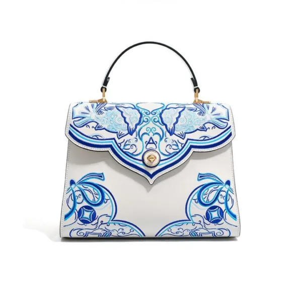 Suzhou Embroidery Handbag with Koi Fish and Gourd Patterns - Image 3