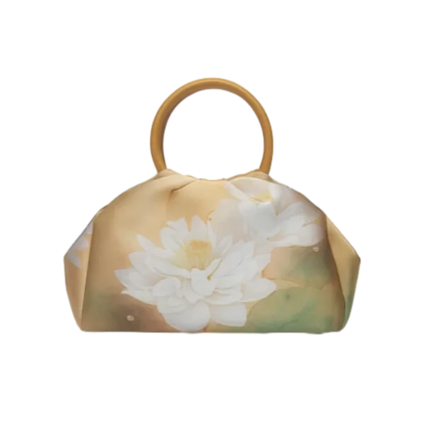 Women's Handbag with Embroidery of Golden Bamboo and Plum Blossom and Hidden Patterns