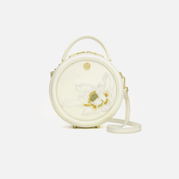 Pavilion of Serene Lotus · Hand-Sewn Embroidery Tote Bag - Image 3