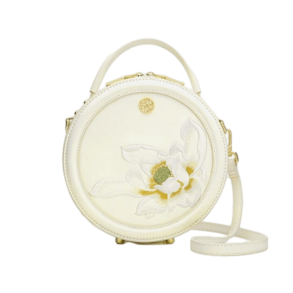 Pavilion of Serene Lotus · Hand-Sewn Embroidery Tote Bag